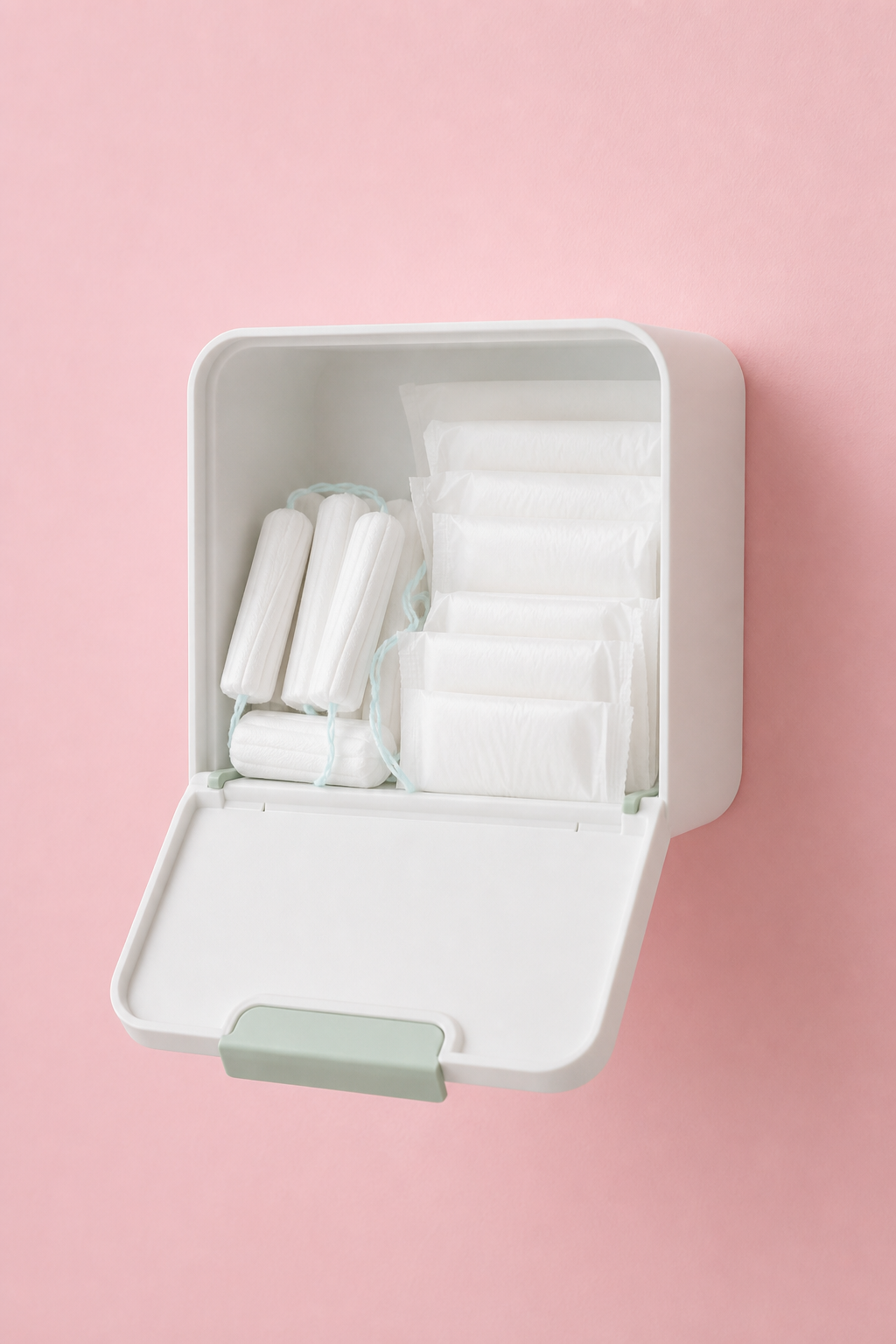 Open wanddispenser met zichtbare voorraad