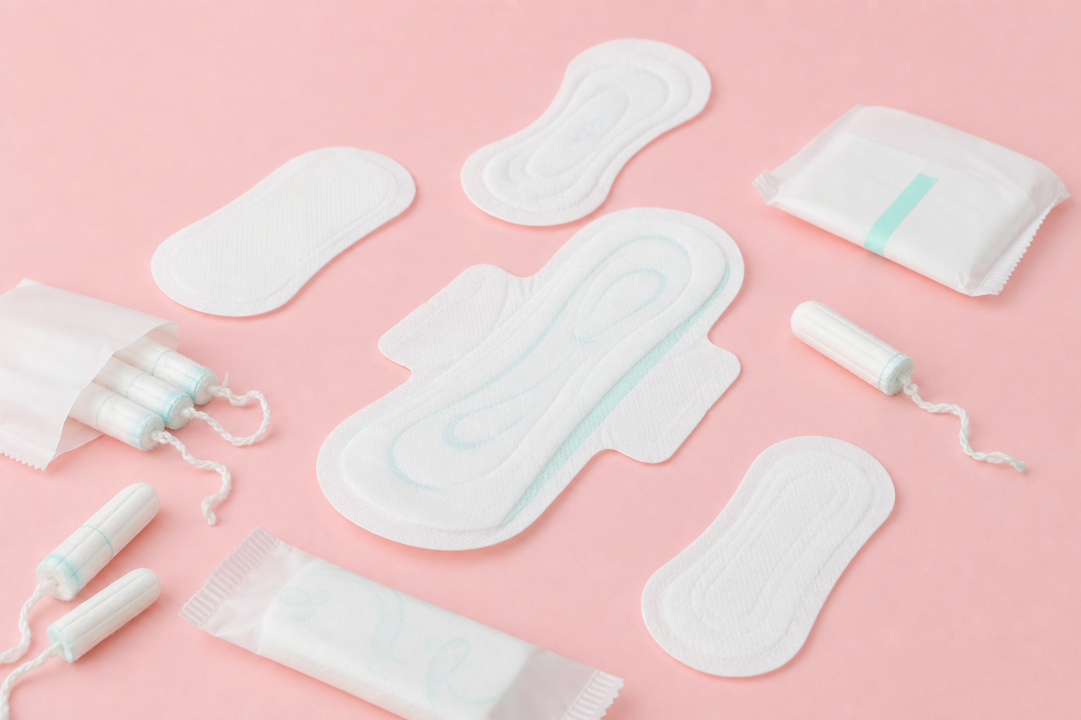 Verschillende menstruatieproducten