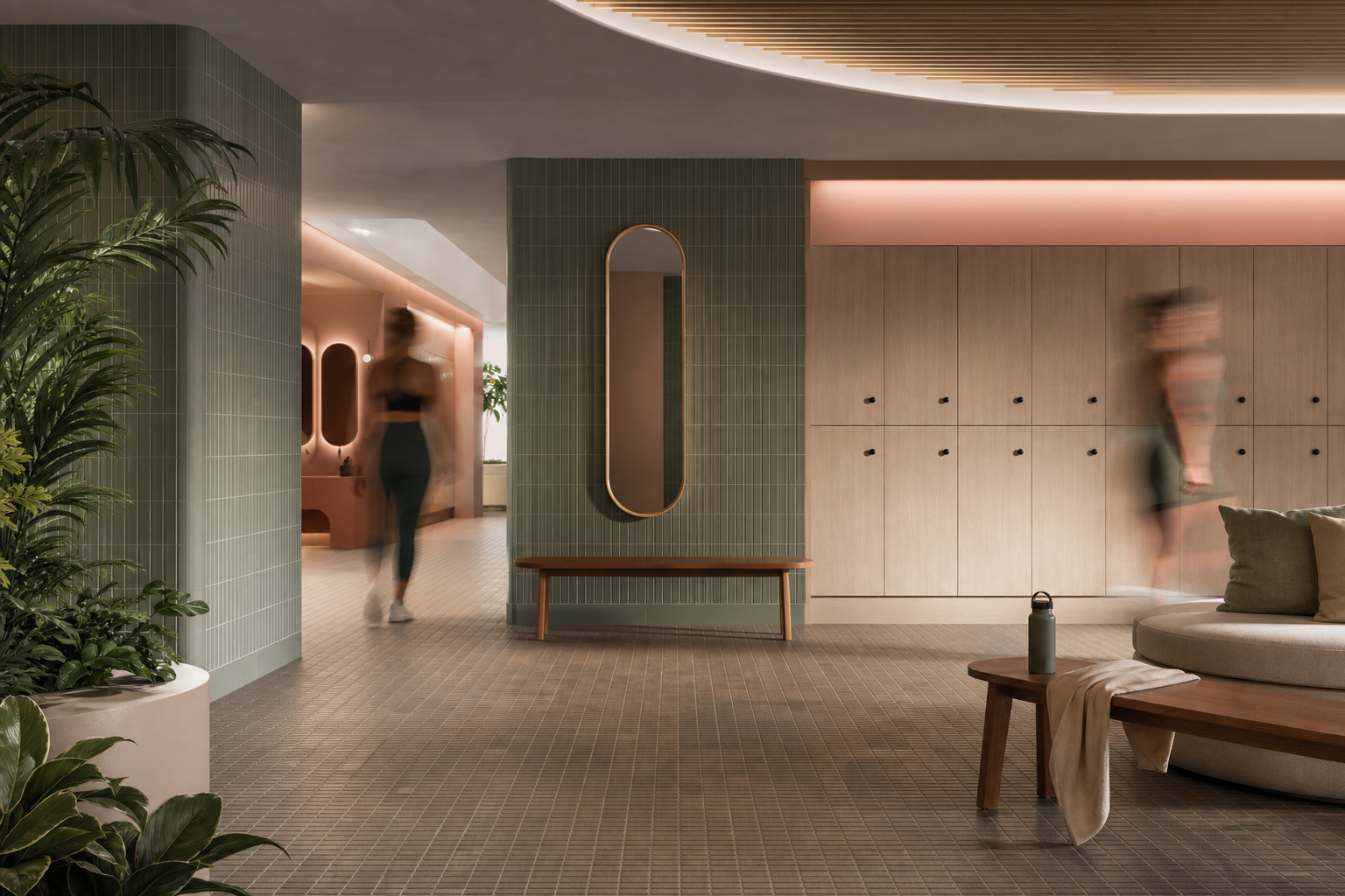 Sport and wellness locker lounge
